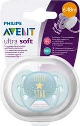 Пустышка для мальчика PHILIPS AVENT Ultra soft Hello star, с 6 месяцев, Арт. SCF528/01