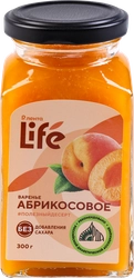 Варенье ЛЕНТА LIFE Абрикосовое, без сахара, 300г