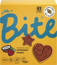 Печенье безглютеновое BITE Клубника-кокос, 115г