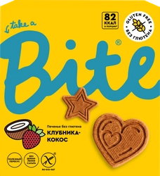 Печенье безглютеновое BITE Клубника-кокос, 115г