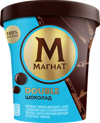 Изображение товара Мороженое МАГНАТ Double Шоколад, сливочное 10%, без змж, пластиковый стакан, 310г