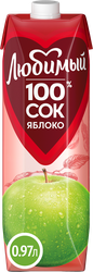 Изображение товара Сок ЛЮБИМЫЙ Яблочный осветленный, 0.97л