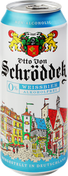 Пиво безалкогольное светлое OTTO VON SCHRODDER Weissbier пшеничное нефильтрованное пастеризованное 0,5%, 0.5л