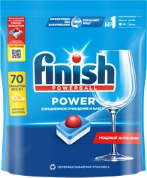 Таблетки для посудомоечной машины FINISH Power Лимон, 70шт