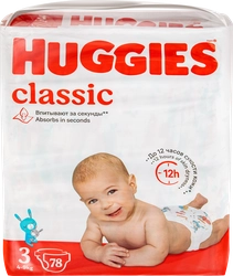 Подгузники детские HUGGIES Classic 3, 4–9кг, 78шт