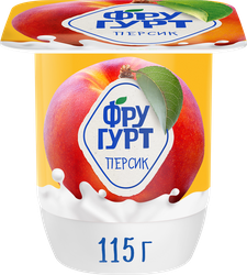Продукт йогуртный ФРУГУРТ с персиком 2,5%, без змж, 115г