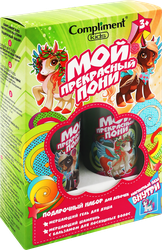 Набор подарочный для детей COMPLIMENT Kids Мой прекрасный пони зеленый: Гель для душа, 200мл + Шампунь с бальзамом, 200мл + Пазл магнитный