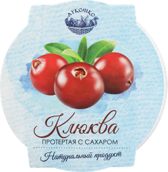Клюква ЛУКОШКО протертая с сахаром, 200г