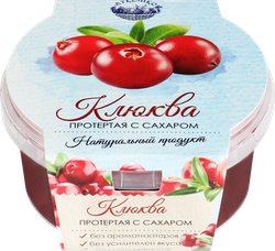Клюква ЛУКОШКО протертая с сахаром, 200г