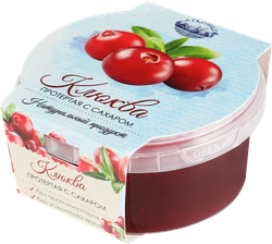 Клюква ЛУКОШКО протертая с сахаром, 200г