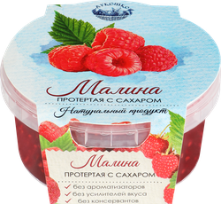 Малина ЛУКОШКО протертая с сахаром, 200г