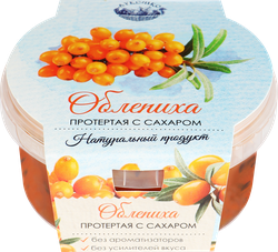 Облепиха ЛУКОШКО протертая с сахаром, 200г