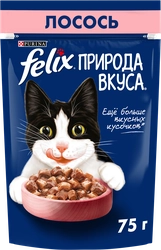 Корм влажный для взрослых кошек FELIX Природа вкуса Лосось, 75г