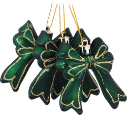 Изображение товара Набор украшений елочных HOMECLUB Бантики 7см, цвет красный/золотой, пластик Арт. HP7003-350/1M1