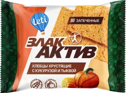 Хлебцы LETI Злак Актив хрустящие с кукурузой и тыквой, 60г