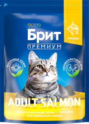 Изображение товара Корм сухой для взрослых кошек BRIT Premium Cat Adult Salmon с лососем, 2кг