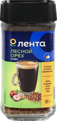 Изображение товара Кофе растворимый ЛЕНТА с ароматом лесного ореха сублимированный, 95г