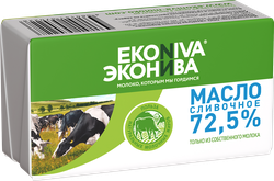 Изображение товара Масло сливочное ЭКОНИВА Крестьянское 72,5%, без змж, 180г