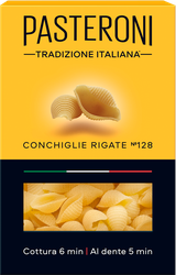 Макароны PASTERONI Conchiglie Rigate №128, группа А высший сорт, 400г