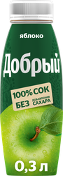 Изображение товара Сок ДОБРЫЙ Яблочный, 0.3л