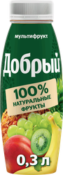Изображение товара Нектар ДОБРЫЙ Мультифрукт, обогащенный провитамином А, 0.3л