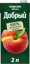 Напиток сокосодержащий ДОБРЫЙ Яблочно-персиковый, 2л