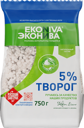 Изображение товара Творог ЭКОНИВА 5%, без змж, 750г