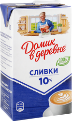 Сливки стерилизованные ДОМИК В ДЕРЕВНЕ 10%, без змж, 950г