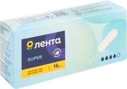 Тампоны ЛЕНТА Super без аппликатора, 16шт