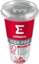 Напиток кисломолочный EXPONENTA High-pro Клубника, арбуз обезжиренный с высоким содержанием белка, без змж, 250г