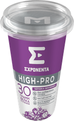 Напиток кисломолочный EXPONENTA High-pro Черника, земляника обезжиренный с высоким содержанием белка, без змж, 250г