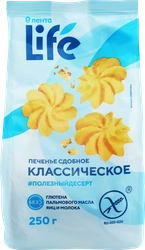 Печенье безглютеновое ЛЕНТА LIFE Классическое, сдобное, 250г