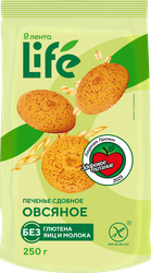 Изображение товара Печенье безглютеновое ЛЕНТА LIFE Овсяное, сдобное, 250г