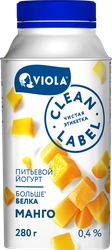 Йогурт питьевой VIOLA Clean Label с манго 0,4%, без змж, 280г