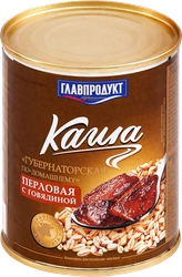 Каша перловая томленая ГЛАВПРОДУКТ По-домашнему, с говядиной, 340г