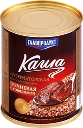 Каша гречневая томленая ГЛАВПРОДУКТ По=домашнему, с говядиной, 340г