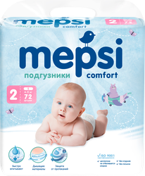 Подгузники детские MEPSI S 4–9кг, 72шт