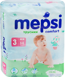 Трусики-подгузники детские MEPSI М 6–11кг, 58шт