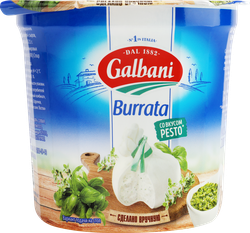 Сыр GALBANI Буррата со вкусом Песто 50%, без змж, масса сыра 200г, 500г