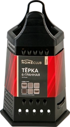 Терка HOMECLUB Onyx 6-ти гранная, 12x12x23см, нержавеющая сталь, пластик