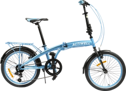Велосипед складной ACTIWELL Planet 20" 7 скоростей, голубой/салатовый, Арт. PLN20ST-U