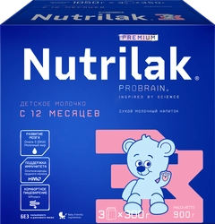 Напиток молочный NUTRILAK Premium 3, с 12 месяцев, 900г
