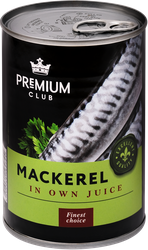 Изображение товара Макрель PREMIUM CLUB в собственном соку, кусочки, 425г