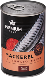Изображение товара Макрель PREMIUM CLUB в томатном соусе, кусочки, 425г