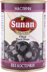 Маслины без косточки SUNAN черные, 280г