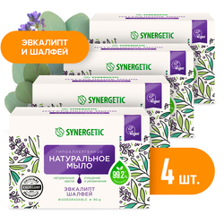 Мыло туалетное SYNERGETIC Эвкалипт и шалфей, 90г