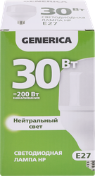 Изображение товара Лампа светодиодная GENERICA HP 30Вт 230В 4000К E27, Арт. LL-HP-30-230-40-E27-G