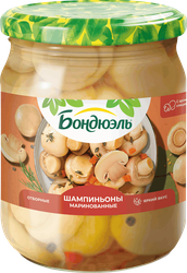 Шампиньоны маринованные БОНДЮЭЛЬ целые, без уксуса, 500мл
