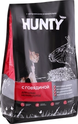 Корм сухой для взрослых собак HUNTY с говядиной, для мелких пород, 2,2кг