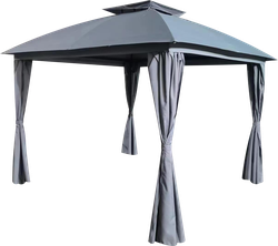 Павильон GIARDINO CLUB 2,9x2,9x2,65м со шторами, серый, Арт. LZ-12929
